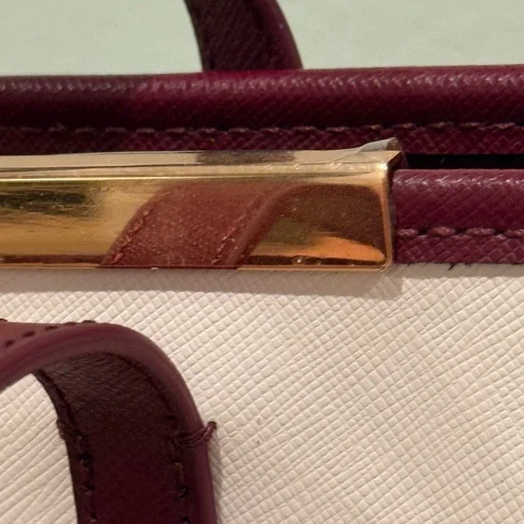 Ted Baker London Pink and Burgundy Floral Tote Bag Rose Gold Accents - Picture 7 of 16